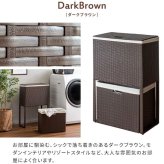 収納家具 ラック ランドリーボックス 収納 上下 2段 洗濯かご カゴ バスケット RB-500 スリム 縦型二段式 ラタン 軽量 キャスター付き フタ付 ふた付き 洗濯物入れ おしゃれ 分別 ランドリーバスケット 大容量 脱衣カゴ ランドリー収納