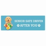 カーサイン 高齢者マーク SENIOR SAFE DRIVER ラブラドゥードル ステッカー シール 長方形 15x5cm 肉球 日本製 車