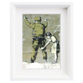 アートフレーム バンクシー ストップ Sサイズ BK-01604  Banksy 絵画 絵 ストリート 壁画 ステンシルアート