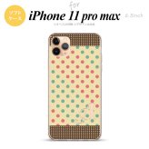 iPhone11ProMax iPhone11pro max スマホケース ソフトケース ドット 水玉 C ベージュ ミント +アルファベット メンズ レディース nk-i11pm-tp1647i
