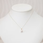 ［pearl615］8mm - 8.5mm ホワイトピンク ペンダント ダイヤモンド付 あこや真珠 0.01ct