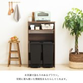 キッチンカウンター ゴミ箱収納 ゴミ箱上ラック IW-331 幅60cm スリム ゴミ箱上収納 キッチン収納 キッチンラック レンジ台 家電収納ラック レンジボード おしゃれ 木製 ブラウン：