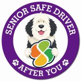 カーサイン 高齢者マーク SENIOR SAFE DRIVER オールドイングリッシュシープドッグ マグネット 強力 直径13cm 肉球 日本製 車 ステッカー