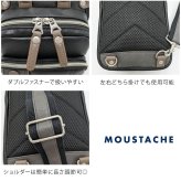 【MOUSTACHE】yvq5985 ボディバッグ 斜め掛け 鞄 カバン かばん 普段使い 使いやすい シンプル おしゃれ 軽量 メンズ プレゼント ギフト 父の日 ブラック