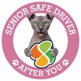 カーサイン 高齢者マーク SENIOR SAFE DRIVER ユークレニアンレフコイ ステッカー シール 直径13cm 肉球 日本製 車