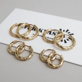 ステンレス 定番 フープピアス 不規則 カット シンプルピアス ゴールド 幅2.5mm 5サイズ プチプラ メタル 小さめ 細身 幾何学模様 セカンド キラキラ 両耳2点 レディース 女性 イヤリング 金属アレルギー対応
