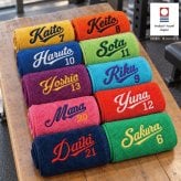 【名入れ 刺繍】今治 カラフルオーガニック マフラータオル《スポーツライン》(タオル 名入れタオル スポーツタオル スポーツ 部活 クラブ チーム 体育祭 卒団記念 記念品 プレゼント ギフト オシャレ シンプル オリジナル チームタオル 野球 サッカー マラソン)160