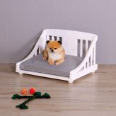 ペットベッド giocoso パイン材 天然木 S・M ライトブラウン・ホワイト W52.5xD42.8xH34cm 犬 猫 ペット家具 ペット用品 ライトブラウン ホワイト おしゃれ