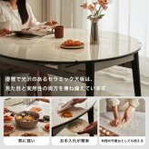 ダイニング家具 伸縮式セラミック円形ダイニングテーブル＆チェア-グレー- 5点セット