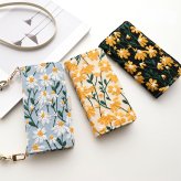 多機種対応 スマホケース 手帳型 【 デイジーシャワー 刺繍 】 スマホショルダー サイドマグネット ニュアンスカラー