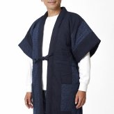 綿入り はんてん 日本製 半天 どてら メンズ やっこ 板締め切り替え 7590 MI-02 冬 丹前 はんてん 還暦 ちゃんちゃんこ ハンテン 部屋着 ルームウエア