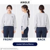 Reebok リーボック トレーナー レディース RL-6500 スウェット クロップド ショート丈 長袖 クルーネック 裏起毛 暖かい ロゴ 刺繍 防寒 スタイルアップ スポーツ カジュアル ファッション トレーニング M L LL 黒 2026FW Karlas