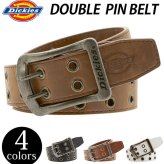 ベルト メンズ Dickies ディッキーズ 通販 ダブルピンベルト カジュアル 合成皮革 ダブルピン 2穴 無地 シンプル 黒 ブラック 茶 ブラウン 4cm 40mm幅 フェイクレザー 2穴ピンホール アメカジ ストリート カット可
