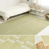 夏ラグ 夏用カーペット 洗える い草風 カーペット 江戸間 6帖 6畳 上敷き 花ござ パステルカラー ラグ マット 送料無料 北欧 モダン 家具 インテリア ナチュラル テイスト 新生活 オススメ おしゃれ 後払い