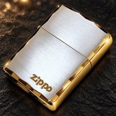ZIPPO アーマー ジッポライター おしゃれ 重厚 ジッポロゴ シルバーサテン＆ゴールド 両面コーナー彫刻 金銀 シンプル ギフト メンズ プレゼント