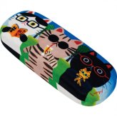 メガネケース おしゃれ ハード 糸井忠晴 公園にて ねこ 猫柄 キャラクター 軽量 かわいい 眼鏡ケース めがねケース クロス付き ギフト プレゼント