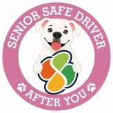 カーサイン 高齢者マーク SENIOR SAFE DRIVER ピットブル ステッカー シール 直径13cm 肉球 日本製 車
