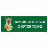 カーサイン 高齢者マーク SENIOR SAFE DRIVER トンキニーズ ステッカー シール 長方形 15x5cm 肉球 日本製 車