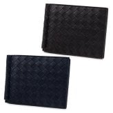 選べる2色 ボッテガヴェネタ 二つ折り財布 メンズ マネークリップ イントレチャート BOTTEGA VENETA 小銭入れなし カード入れ6枚 本革 レザー エスプレッソ ネイビー 薄型 123180 V47W1