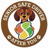 カーサイン 高齢者マーク SENIOR SAFE DRIVER ダックスフンド マグネット 強力 直径13cm 肉球 日本製 車 ステッカー