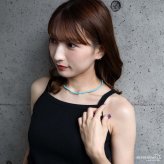 ターコイズ 細身 ビーズネックレス レディース アクセサリー 小粒 ラウンド 一連 ブルー 華奢 シンプル カジュアル ナチュラル エスニック ボヘミアン リゾート 夏コーデ 重ね付け 首元 差し色 大人可愛い おしゃれ