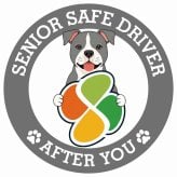 カーサイン 高齢者マーク SENIOR SAFE DRIVER アメリカンスタッフォードシャーテリア ステッカー シール 直径13cm 肉球 日本製 車