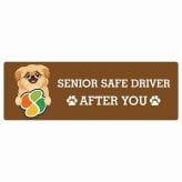 カーサイン 高齢者マーク SENIOR SAFE DRIVER ペキックス ステッカー シール 長方形 20x6.7cm 肉球 日本製 車