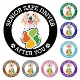 カーサイン 高齢者マーク SENIOR SAFE DRIVER イングリッシュセター ステッカー シール 直径13cm 肉球 日本製 車