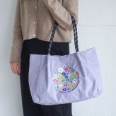 フラワー刺繍 トートバッグ 送料無料 バック 鞄 花柄 大容量 パラコードハンドル A4サイズ 旅行 日常 エコバッグ おしゃれ かわいい