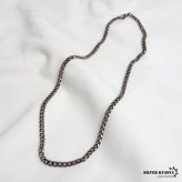 チタン 幅4mm 喜平ネックレス シルバー メンズ 細身 チェーン きへい シンプル アクセサリー 落ち着いた色味 大人 カジュアル モード ベーシック 重ね着け 首元 スマート すっきり クール コーディネート 金属アレルギー対応
