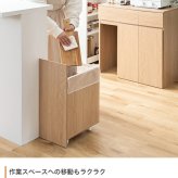 ゴミ箱付きキッチンカウンター 幅56cm×奥行42cm×高さ80cm コンパクト 大容量 ナチュラル パーティクルボード メラミン 組立品 使いやすく分別ラクラク 2連タイプと3連タイプの2種類をご用意しました 理想のキッチン空間を作り出します