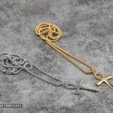 ステンレス シルバー ペンダント シンプル ユニセックス おしゃれ エジプト クロスネックレス アンク