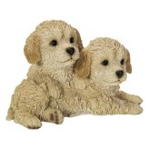 置物 犬 二匹プードル 幅20.8cm woobia ウービア いぬ リアル かわいい おしゃれ 玄関 インテリア オブジェ ガーデン トイプードル 子犬 動物 アニマル 癒し 棚 北欧 プレゼント ギフト 新築祝い 犬好き
