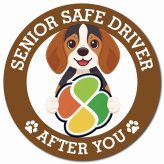 カーサイン 高齢者マーク SENIOR SAFE DRIVER ビーグル マグネット 強力 直径13cm 肉球 日本製 車 ステッカー