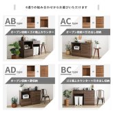 キッチンカウンター ゴミ箱収納 日本製 特殊鋼板を使った組み合わせ 【Lugo-ルゴ-】120cm 扉収納+ゴミ箱上カウンター：