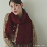 カシミヤ マフラー レディース カシミアマフラー カシミヤマフラー レディースマフラー カシミヤ100％ ラインストーン 無地 単色 女性 秋冬 ギフト プレゼント 7F (02000201r)