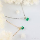 エメラルド プチ ネックレス 18金 プラチナ  一粒 一石 シンプル ペンダント レディース プチネックレス 華奢 デザイン K18 Pt900 誕生石 5月 記念日 彼女 プレゼント ギフト