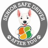 カーサイン 高齢者マーク SENIOR SAFE DRIVER ミニチュアブルテリア マグネット 強力 直径13cm 肉球 日本製 車 ステッカー