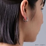 ライオンハート ディストーション フープピアス サージカルステンレス シルバー ライトブラック 黒 金属アレルギー対応 片耳用 1点売り メンズ ブランド