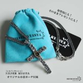 シルバー925 クロスネックレス フラワーネックレス アンティーク ペンダントネックレス ダブル喜平 6面カット 50cm 60cm シルバー 燻し ブラック 十字架 花 個性的 金剛杵 メンズ 男性 金属アレルギー対応