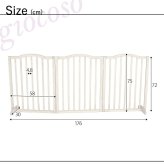 ペットフェンス giocoso 完成品 パイン材 天然木 ライトブラウン・ホワイト W58×D2.2×H75cm/1枚x3枚隙間:約4.7cm ペットゲート 犬 猫 柵 ペット用品 ライトブラウン ホワイト おしゃれ 新生活