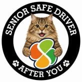 カーサイン 高齢者マーク SENIOR SAFE DRIVER サイベリアン ステッカー シール 直径13cm 肉球 日本製 車