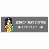 カーサイン 高齢者マーク SENIOR SAFE DRIVER バーニードゥードル ステッカー シール 長方形 15x5cm 肉球 日本製 車