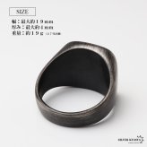 ステンレス 極太 ブラックリング 印台リング 燻し加工 アンティークリング メンズリング つや消し 指輪 マット シグネット ごつめ 太め プチプラ 高見え かっこいい 渋い 男性 金属アレルギー対応