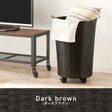 ラック バスケットワゴン ラタン調 隙間収納スリム 幅15cm 高さ154cm ハイタイプ 取り外し オープン棚付き 収納 ランドリー収納 ランドリー 衣類収納 サニタリールーム チェスト 洗濯 新生活