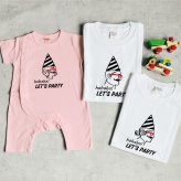 【名入れ】3枚親子セット パーティーTシャツ・ロンパース 誕生日 出産祝い 結婚祝い 名前入り 家族 夫婦 親子 ファミリー ファミリーフォト お揃い ペア ペアルック ペアTシャツ 親子ペア 夫婦ペア マタニティフォト 結婚記念 プレゼント ギフト ペアギフト ホワイトデー バレンタインデー クリスマスプレゼント
