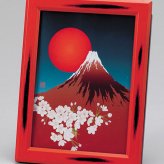 絵はがき和風フォトフレーム　根来（富士） インテリア 漆器 盆 カタログギフト 景品 粗品