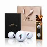 【記念品】VERTINI プレミアムゴルフマーカー (SKULL)・ゴルフボールセット (3球or6球入) ギフト プレゼント