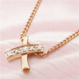 ネックレス レディース ピンクゴールド クロス ペンダント ダイヤモンド 5石 十字架 シルバー925 アクセサリー ジュエリー ギフト 贈り物 おしゃれ 大人 かわいい