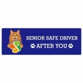 カーサイン 高齢者マーク SENIOR SAFE DRIVER アメリカンボブテイル ステッカー シール 長方形 15x5cm 肉球 日本製 車